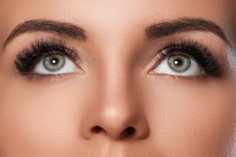 Close up of woman's eyes, with smooth skin from Botox